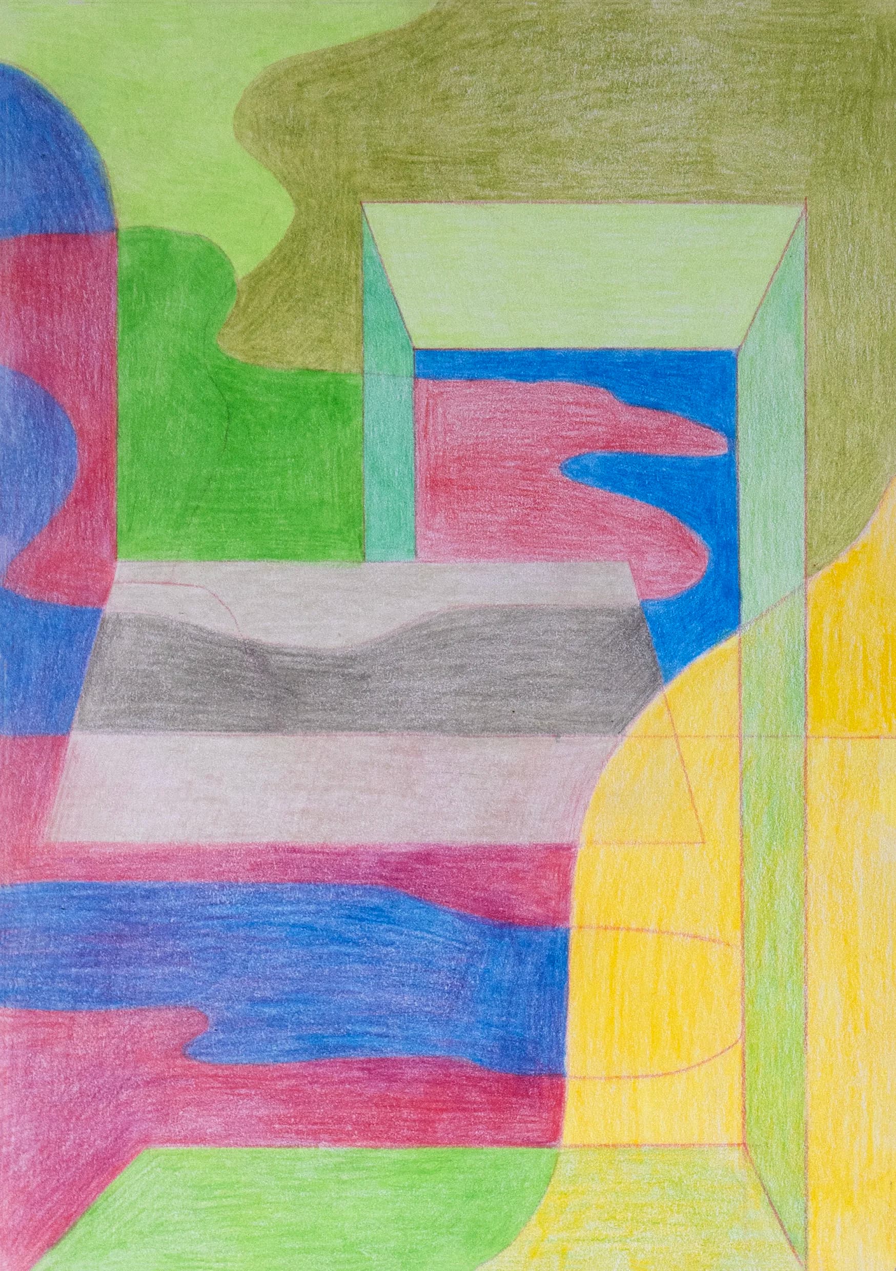 Colored pencil sketch on paper.