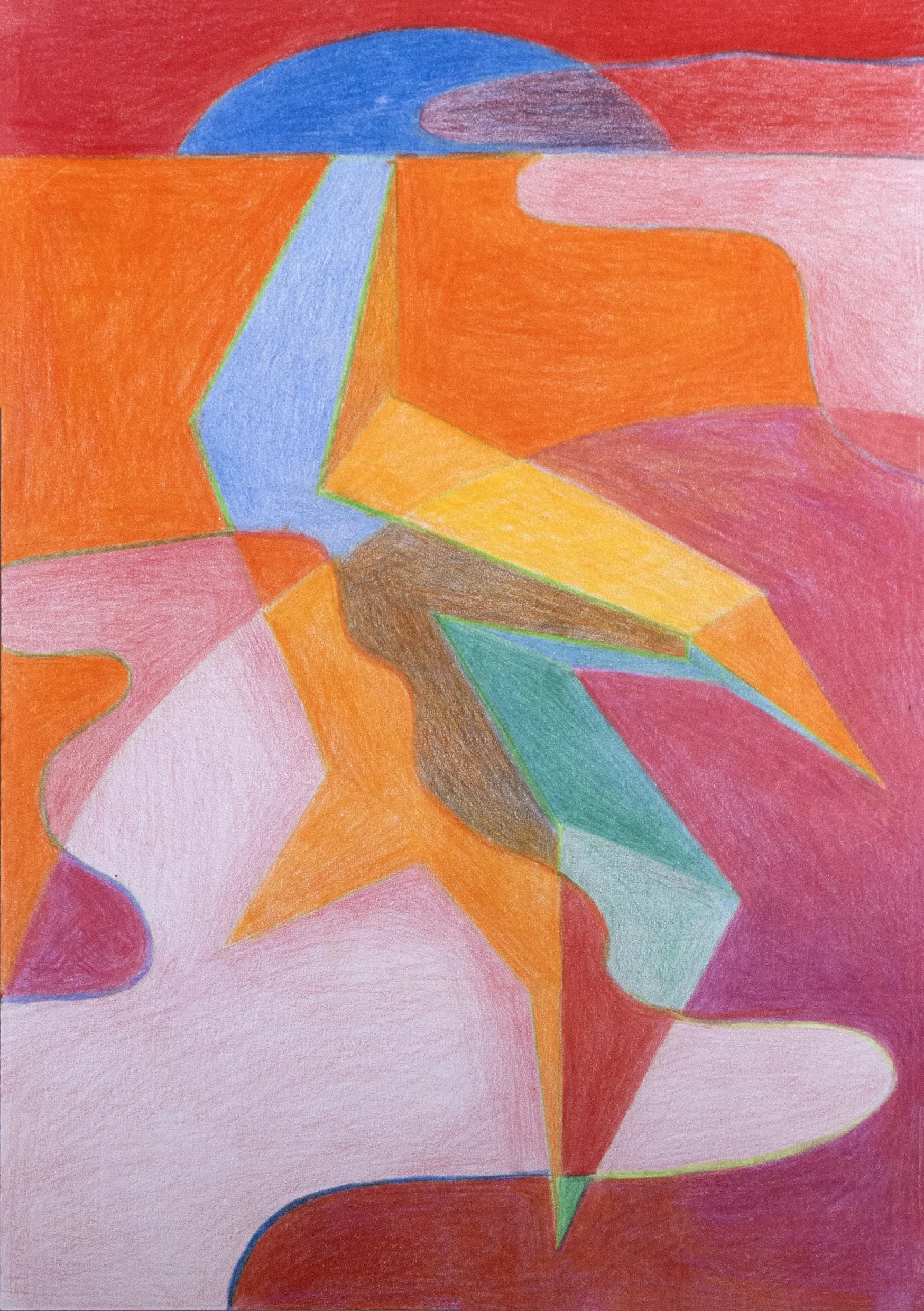 Colored pencil sketch on paper.