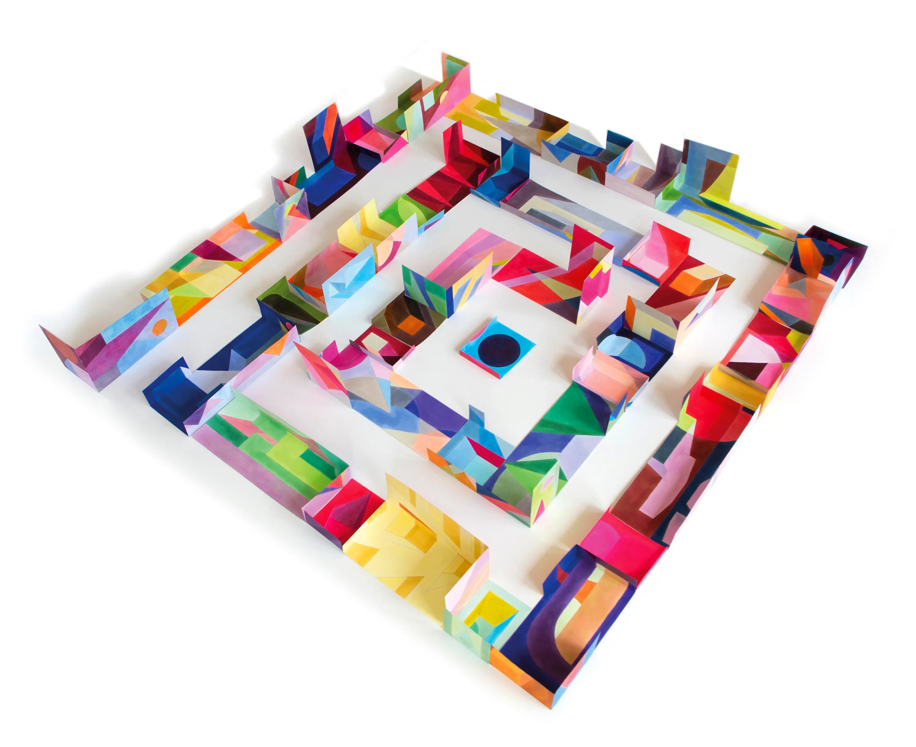 Photographic documentation of the Point of View spatial composition made from marker drawings on paper.
